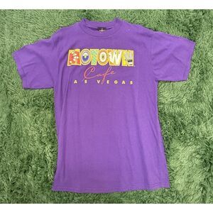 Vintage 90s Motown Cafe Las Vegas T-Shirt Men's L Purple 100% Cotton Retro Music